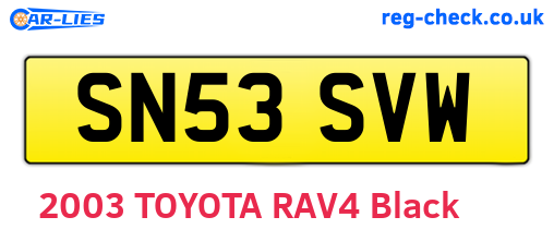 SN53SVW are the vehicle registration plates.
