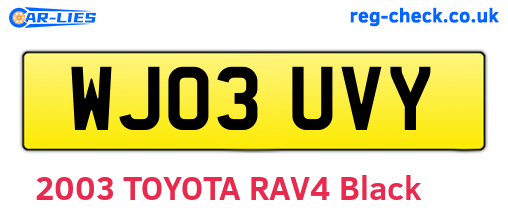 WJ03UVY are the vehicle registration plates.