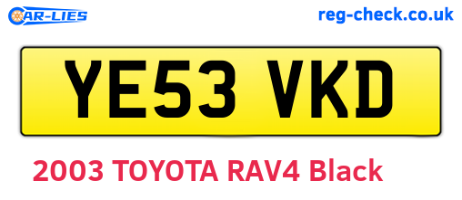 YE53VKD are the vehicle registration plates.