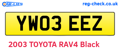 YW03EEZ are the vehicle registration plates.