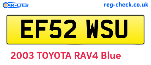 EF52WSU are the vehicle registration plates.