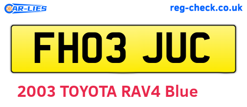 FH03JUC are the vehicle registration plates.