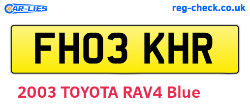 FH03KHR are the vehicle registration plates.
