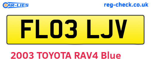 FL03LJV are the vehicle registration plates.