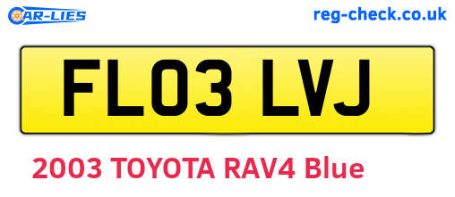 FL03LVJ are the vehicle registration plates.