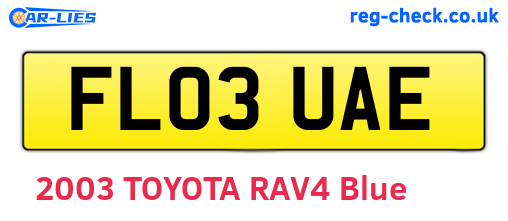FL03UAE are the vehicle registration plates.