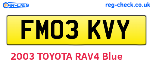 FM03KVY are the vehicle registration plates.