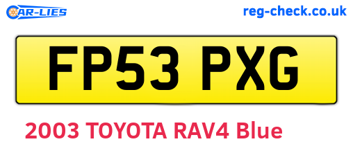 FP53PXG are the vehicle registration plates.