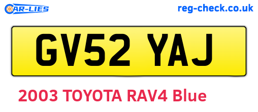 GV52YAJ are the vehicle registration plates.