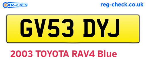 GV53DYJ are the vehicle registration plates.