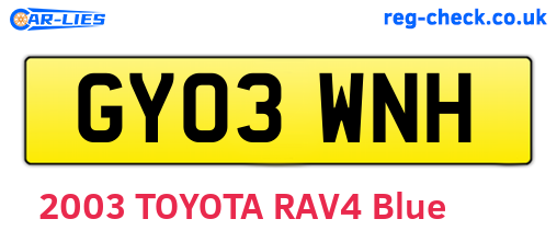 GY03WNH are the vehicle registration plates.