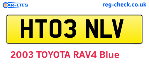 HT03NLV are the vehicle registration plates.
