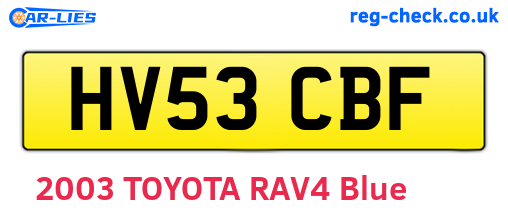 HV53CBF are the vehicle registration plates.