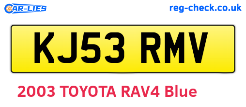 KJ53RMV are the vehicle registration plates.