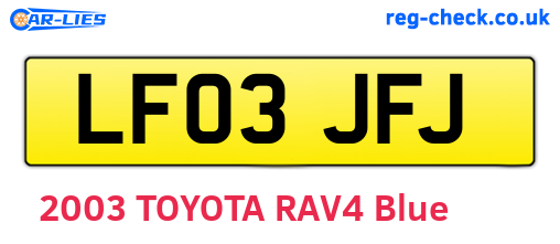 LF03JFJ are the vehicle registration plates.