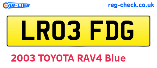 LR03FDG are the vehicle registration plates.