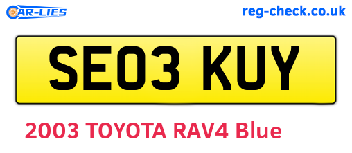 SE03KUY are the vehicle registration plates.