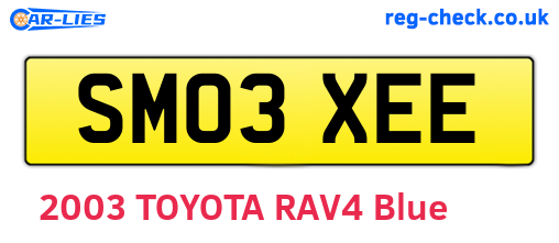 SM03XEE are the vehicle registration plates.
