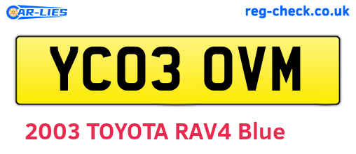 YC03OVM are the vehicle registration plates.