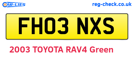 FH03NXS are the vehicle registration plates.
