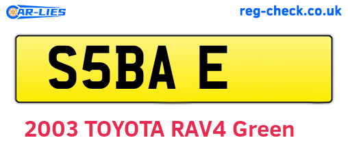 S5BAE are the vehicle registration plates.