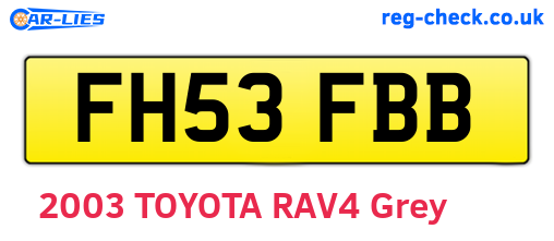 FH53FBB are the vehicle registration plates.