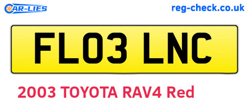 FL03LNC are the vehicle registration plates.