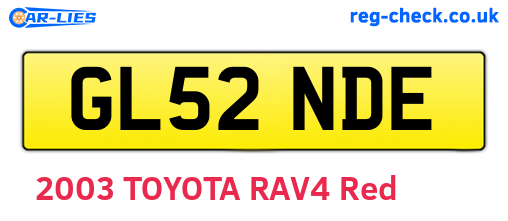 GL52NDE are the vehicle registration plates.