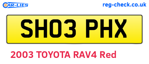 SH03PHX are the vehicle registration plates.