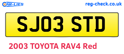 SJ03STD are the vehicle registration plates.