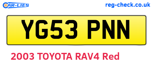 YG53PNN are the vehicle registration plates.