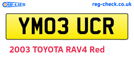YM03UCR are the vehicle registration plates.