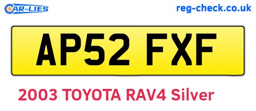AP52FXF are the vehicle registration plates.