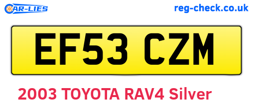 EF53CZM are the vehicle registration plates.