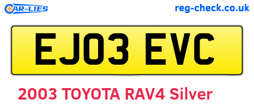 EJ03EVC are the vehicle registration plates.