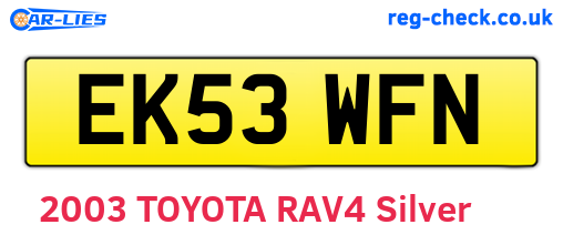 EK53WFN are the vehicle registration plates.