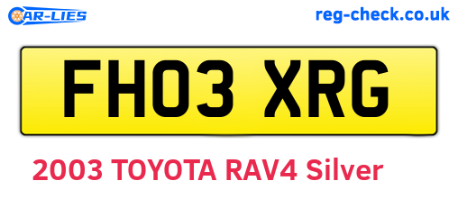FH03XRG are the vehicle registration plates.