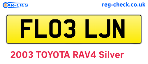 FL03LJN are the vehicle registration plates.