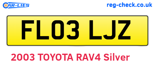 FL03LJZ are the vehicle registration plates.
