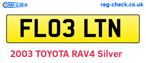FL03LTN are the vehicle registration plates.