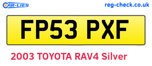 FP53PXF are the vehicle registration plates.