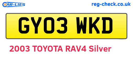 GY03WKD are the vehicle registration plates.