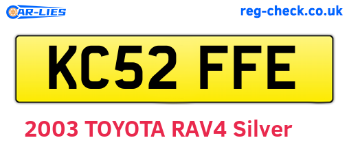 KC52FFE are the vehicle registration plates.