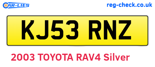 KJ53RNZ are the vehicle registration plates.