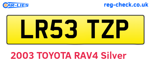 LR53TZP are the vehicle registration plates.