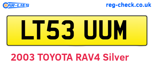 LT53UUM are the vehicle registration plates.