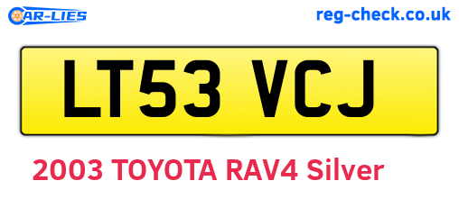 LT53VCJ are the vehicle registration plates.