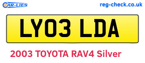 LY03LDA are the vehicle registration plates.