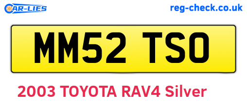MM52TSO are the vehicle registration plates.