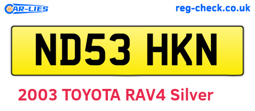 ND53HKN are the vehicle registration plates.